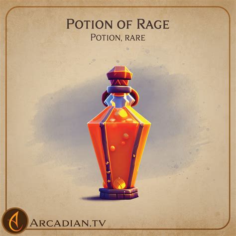 Potion Of Rage New DnD Magic Item Arcadian Media