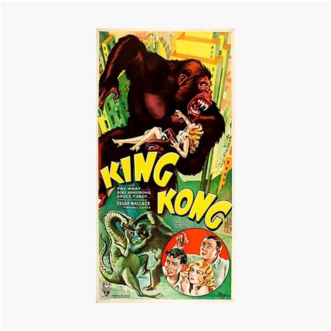 Lámina Fotográfica Reproducción Cartel Vintage Película De King Kong