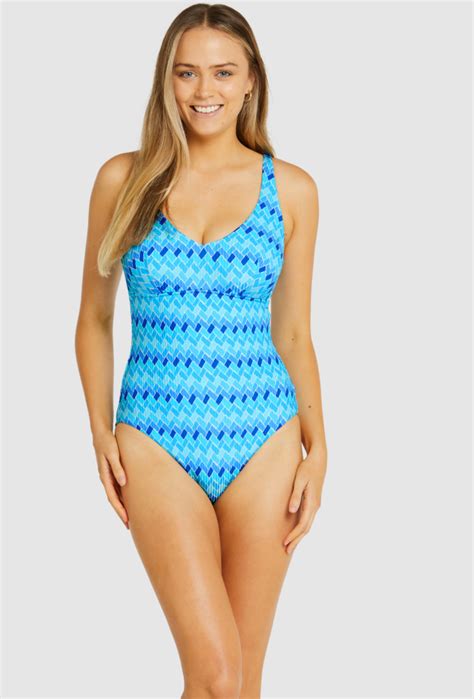 Baku Mosaic D E Underwire One Piece Sky Four Seasons Lingerie And Swim