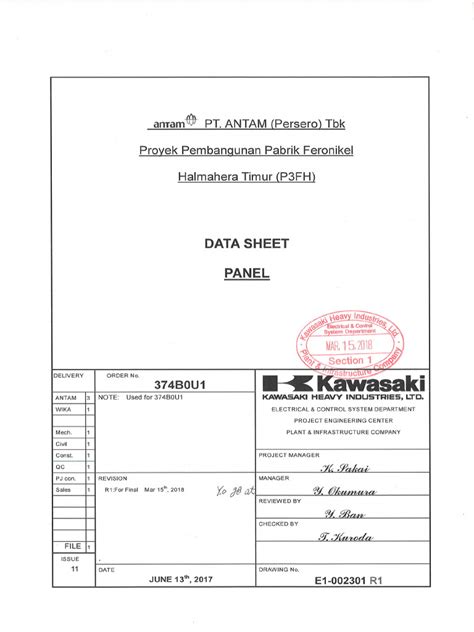 data sheet panel final  electrical equipment