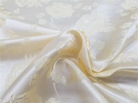 Elegant Light Gold Floral Satin Jacquard Brocade 60 By The Yard Etsy