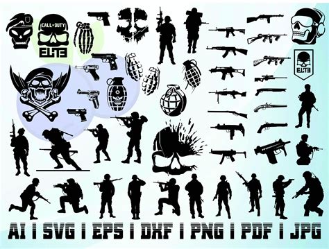 50 War Soldiers Silhouette Svg Rifles Bundle Kit Instant - Etsy Canada