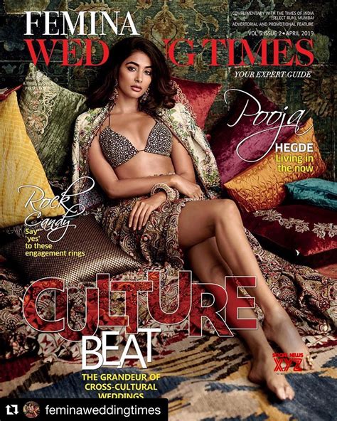 Actress Pooja Hegde Stills From Femina Wedding Times Cover Shoot ...