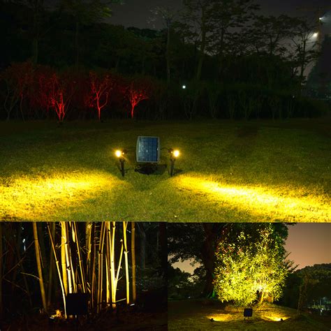 2 In 1 Solar Flood Light Outdoor Garden Lawn Landscape Led Spotlight Path Lamp Ip65