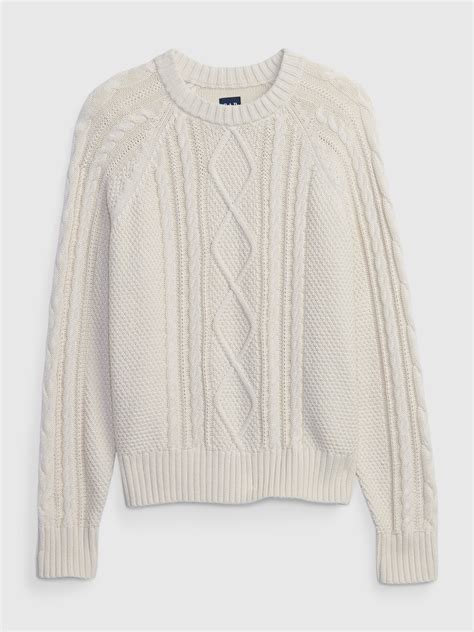 Cable Knit Crewneck Sweater Gap