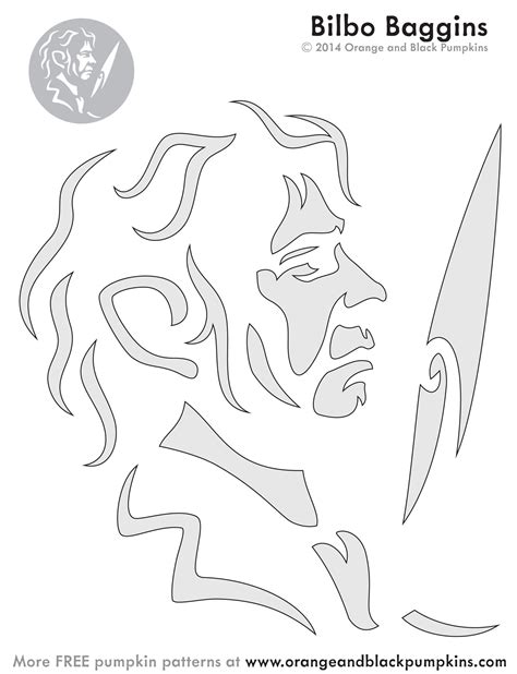 Lord Of The Rings Bilbo Baggins Hobbit Free Pumpkin Stencil