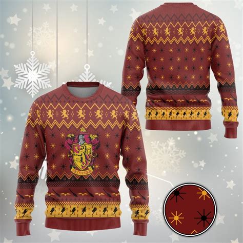 Harry Potter Gryffindor Holiday Ugly Christmas Custom Ugly Sweater