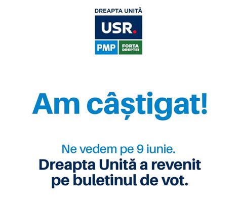 PMP Dreapta Unită va fi pe buletinele de vot pe 9 iunie