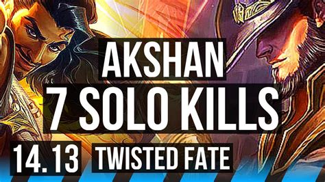 Akshan Vs Twisted Fate Mid Winrate Solo Kills Legendary