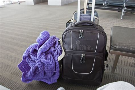 Travel Bags Ready To Go With Crochet Stock Photo Image Of Afghan