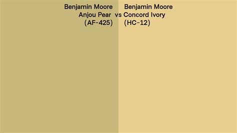 Benjamin Moore Anjou Pear Vs Concord Ivory Side By Side Comparison