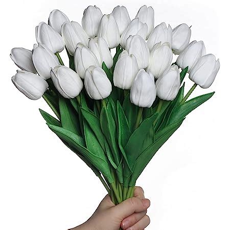 Amazon de anaoo 24pcs Latex Tulpen künstlich Künstliche Blumen Tulpen