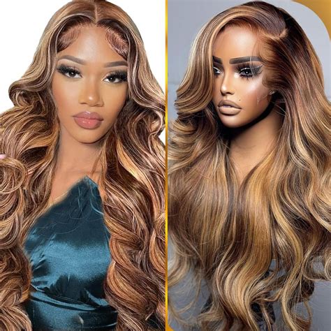 Ombre Lace Front Wig Human Hair 26 Inch 180 Density Body