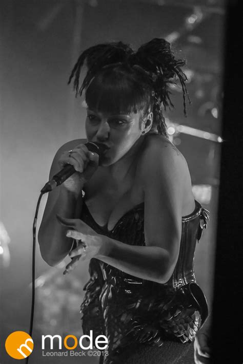 Vocalist LUCIA CIFARELLI of KMFDM performing at Magic Stick in Detroit ...