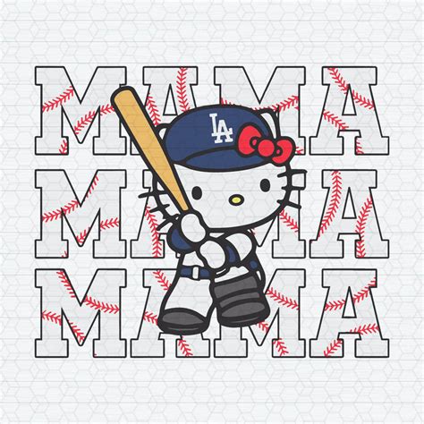 Hello Kitty Mama La Dodgers Baseball Svg Inspire Uplift