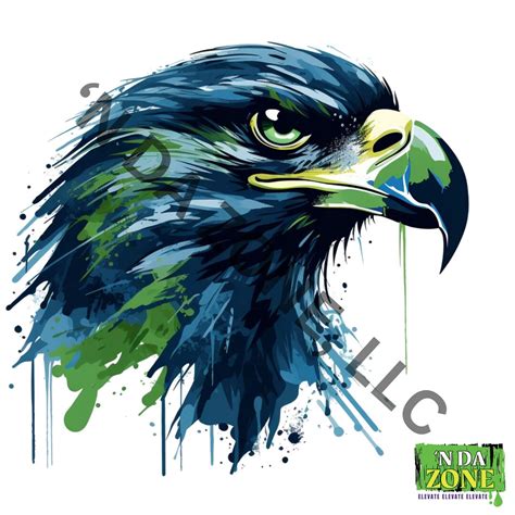 Graffiti Seahawks Logo Printable Art Abstract Green and Blue - Etsy