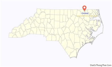 Map of Conway town, North Carolina