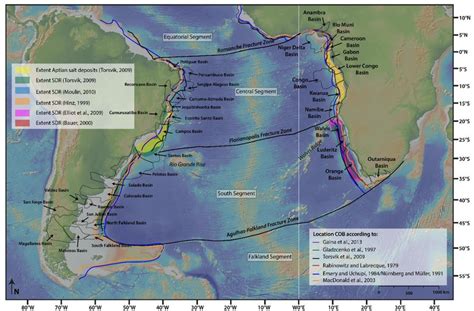 Bathymetric Map Of The South Atlantic Domain Showing The Different