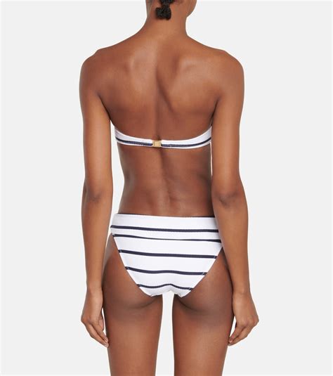 Long Island Striped Bikini Bottoms In White Heidi Klein Mytheresa