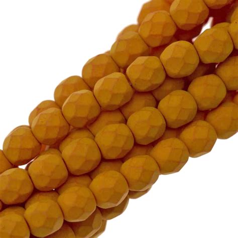 100 Czech Fire Polished 4mm Round Bead Saturated Pumpkin 29536 Aura Crystals Llc