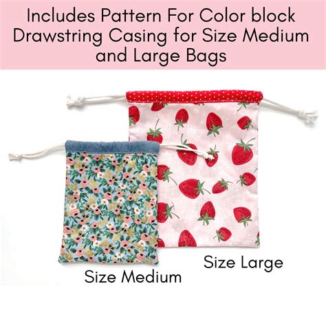 Easy Drawstring Bag Sewing Pattern Tutorial 4 Sizes Payhip