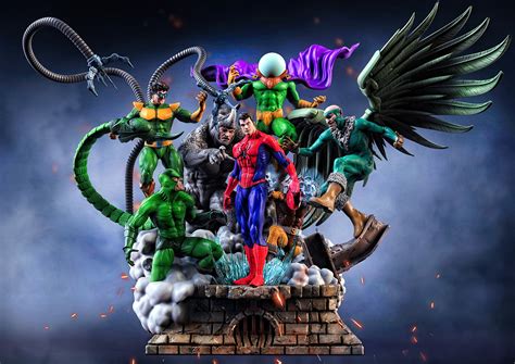 Sergiu Malic Sinister Six Vs Spider Man Diorama