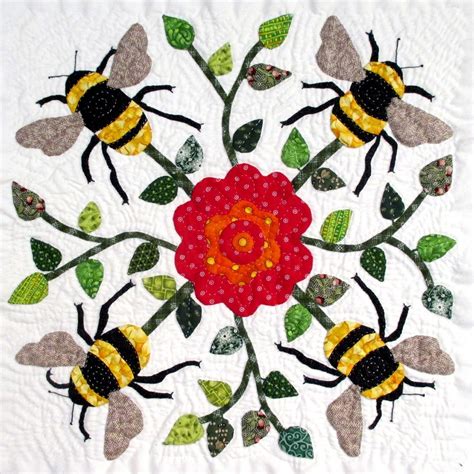 Bee Quilt Block Pattern For Natures Bounty Quilt