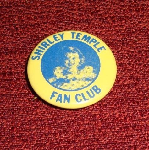 VINTAGE SHIRLEY TEMPLE FAN CLUB YELLOW BUTTON PIN BACK