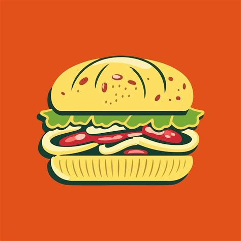 Premium Vector Hamburger In Cartoon Vector Drawing