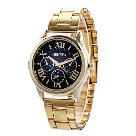 New Famous Brand Geneva Casual Women Watches Roman Numerals Quartz Watch Women Stainless Steel