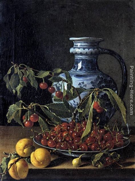 Luis Melendez Still Life With Fruit And A Jar Painting