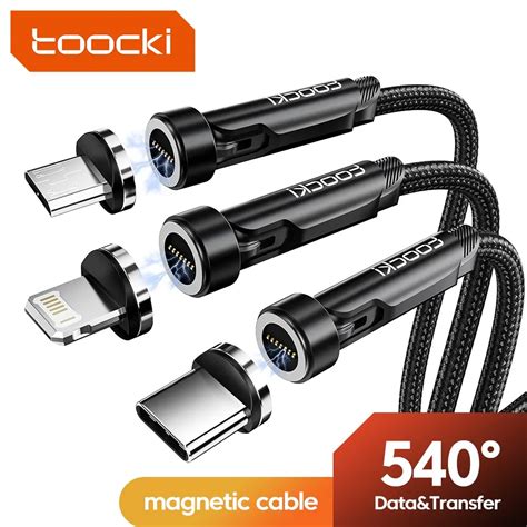 Toocki 540 Rota O Magn Tica USB Tipo C Cabo Carregador R Pido Micro USB