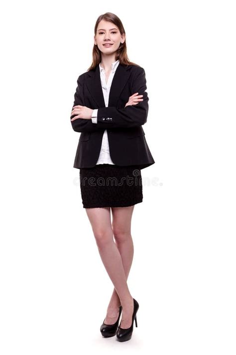 Attractive Businesswoman Standing Arms Crossed Stock Image Stock