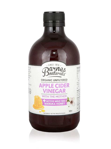 Barnes Naturals Organic Apple Cider Vinegar With Manuka Honey 500ml Healthy Essentials Australia