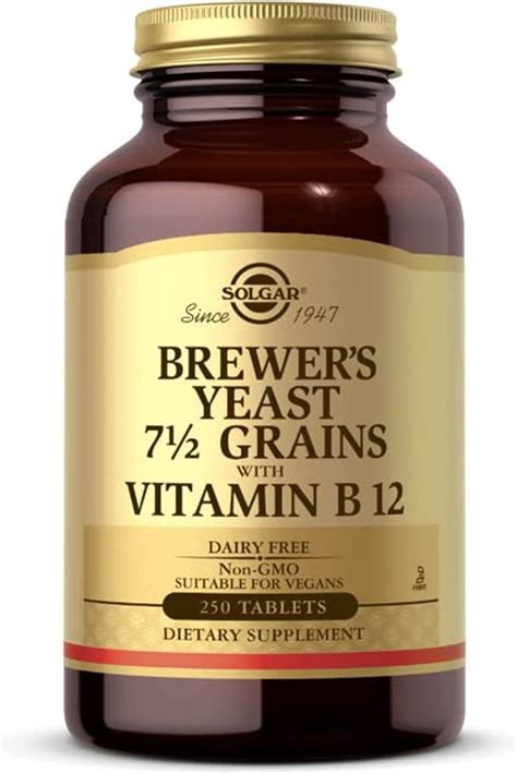 Solgar Brewer S Yeast 7 ½ Grains With Vitamin B12 250 Tablets Pack Of 2 Non Gmo