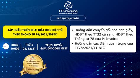 HƯỚng DẪn TriỂn Khai HÓa ĐƠn ĐiỆn TỬ Theo ThÔng TƯ 78