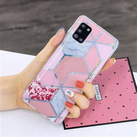 Pink Marble Painted Galvanized Electroplating Soft Phone Case Cover For