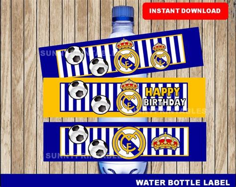 Real Madrid Bottle Labels Real Madrid Printables Soccer Bottle Labels