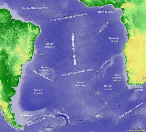 Carte De L Oc An Atlantique Sud Relief