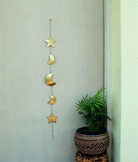 Moons and Stars Wall Art Moon Wall Decor Brass Stars Wall | Etsy