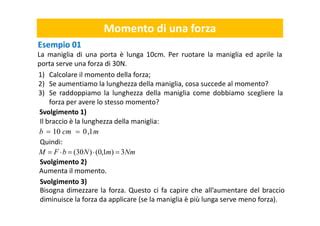 Momento Di Una Forza Prof Santi Caltabiano Ppt