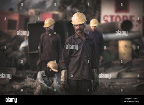 Shipbreaking Yards Of Alang Portrait Of Workers Stock Photo Alamy