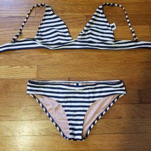 J Crew Swim J Crew Navyivory Stripe Bikini Poshmark