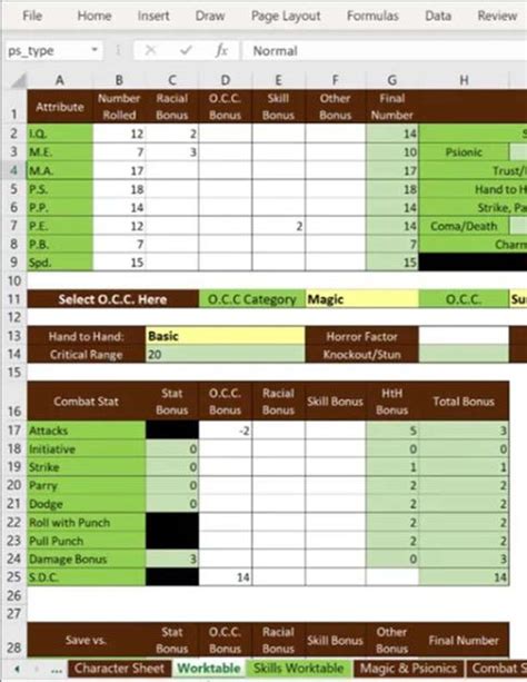 Palladium Fantasy Interactive Character Sheet Rpg Item Rpggeek