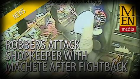 Video Terrifying Cctv Footage Shows Shopkeeper Fighting Back After