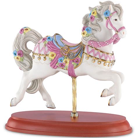 Pearls And Pansies Gemmed Horse Carousel Figurine By Lenox Caixa De