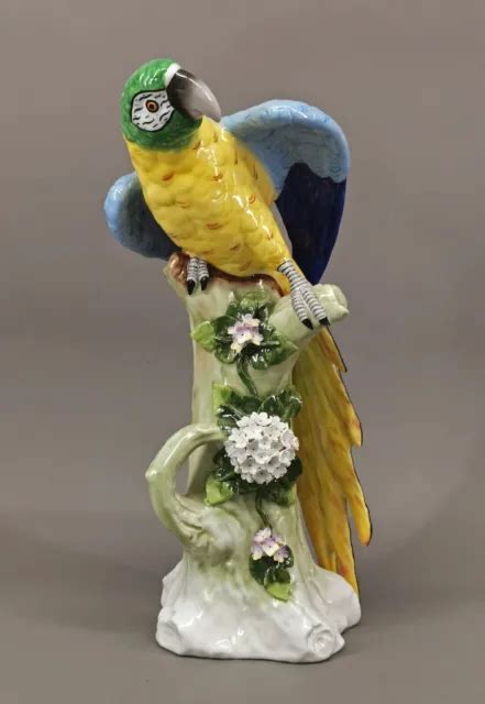 Porcelaine Figurine Grand Ara Perroquet Sitzendorf Thuringe