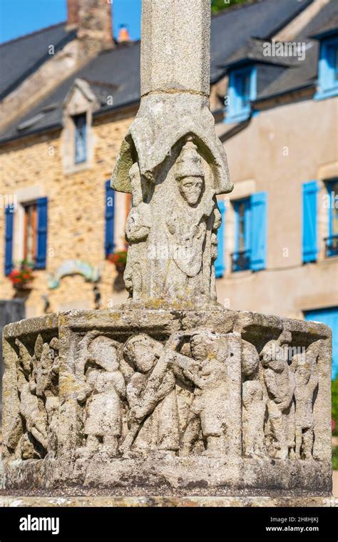 France Morbihan Rochefort En Terre Th Century Calvary On The