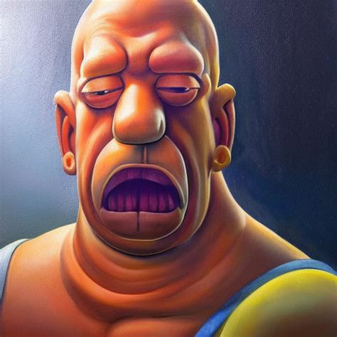 KREA AI - An ultra realistic portrait painting of Homer Simp...