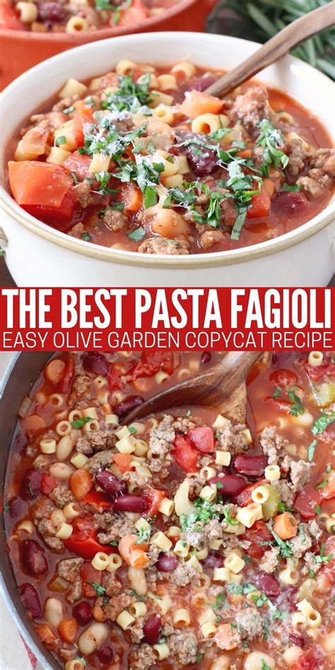 Create The Best Pasta Fagioli Soup With This Flavorful Olive Garden Copycat Recipe Pasta E